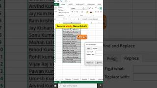 Remove Middle Name Quickly #shorts #excel #msexcel #exceltutorial #viral #youtubeshorts