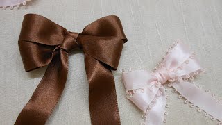 DIY Ribbon Crafts – How to Tie a Double Loop Bow -  Simple Easy Double Loop  Bow - Ribbon Hair Bow