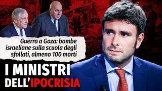 Lo SCANDALOSO attacco di Israele a Gaza e le reazioni dei ministri dell'ipocrisia Tajani e Crosetto