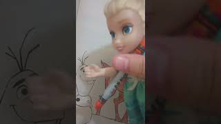 Elsia and Annia Fun Frozen Coloring Olaf 4 #kids #shorts #coloring