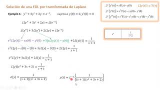 Solución de una EDL por transformada de Laplace, ejemplo 1