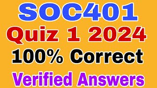 SOC401 Quiz 1 Spring 2024 || Soc401 Quiz 1 2024 ||Soc401 Quiz no 1 2024||Soc401 Quiz 1 Solution 2024