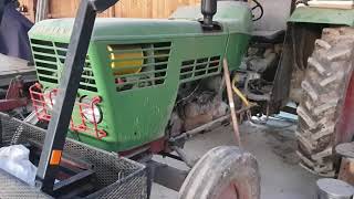 Panier à l'avant des tracteurs forestiers SUPER pratique en forêt ici un DEUTZ 6006