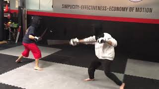 Spear Versus Bladed Staff Sparring