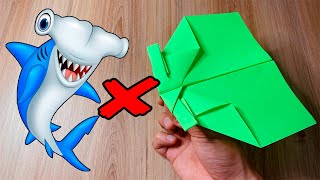 COMO FAZER AVIÃO DE PAPEL TUBARÃO MARTELO - SERÁ QUE VOA? #aviaodepapel #origami