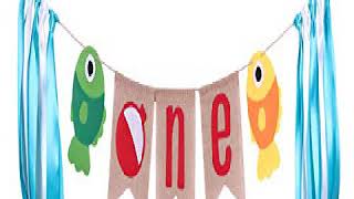 Fishing Party Decorations  Handmade The Big One Burlap Banner Little Fisherman Banner Kids Highchair