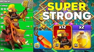 Unstoppable TH16 Sui Hero Super Hog Rider Crushing Legend League Attacks! Clash of Clans