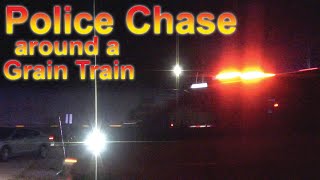 Kankakee Police Chase Around Norfolk Southern Grain Train!