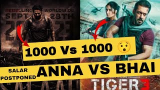 Salar Postponed 🤯 | Anna Vs Bhai 1000 😯 #review #tiger3 #salar #moviereview