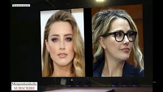 Amber Heard vs dr Shannon Curry on a projection screen in a nightclub