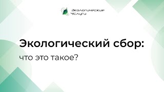 Экологический сбор - что это такое?