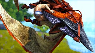 TAMING a PTERANODON that can MAKE POWERFUL TSUNAMIS   ark omega modded #7