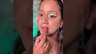 Wing Eyeliner | Cut crease look #eyelinertutorial#eyemakeup#cutcreasemakeup#lipstick#greeneyeshadow