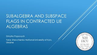 Dmytro Popovych, Subalgebra and subspace flags in contracted Lie algebras