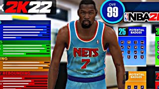 NBA 2K22 BEST ACCURATE KEVIN DURANT BUILD IN GAME!!! CAN DO EVERYTHING(CURRENT GEN)