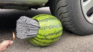 Squishing things under car | Running over stuff with a car | ASMR