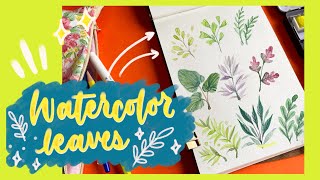 How to paint watercolour leaves? Watercolour leaves🌿 paint with me #watercolor #painting