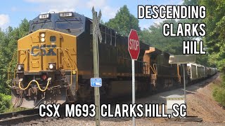 CSX M693 Descends Clarks Hill, Clarks Hill, South Carolina - 08-04-2024