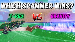 5 T-Rex Vs 5 Gravity Which Spam Fruit Wins?