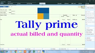 actual and billed quantity in tally prime | actual and billed quantity in tally | tally prime