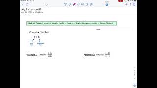 Saxon Algebra 2 - Lesson 81 Video Tutorial