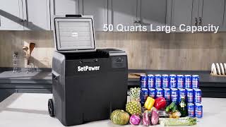 SETPOWER X50 | can be powered by dc power, home outlet, solar panel, cordless battery