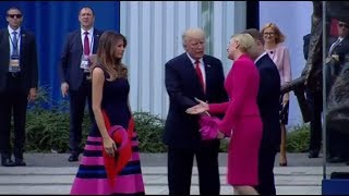 Polish first lady SNUBS Donald Trump handshake