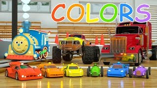 Learn Colors and Race Cars with Max, Bill and Pete the Truck - TOYS (Colors and Toys for Toddlers)