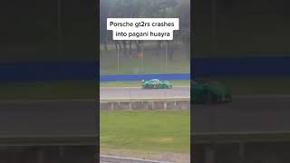 Porsche GT2RS Crashes into Pagani Huayra #short