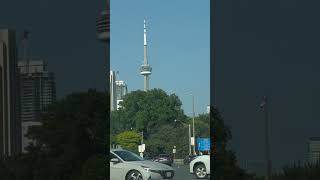 At lakeshore Blvd with CN tower view