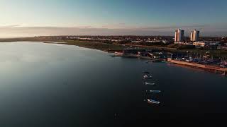 Crosby Marina Boat Lake Relaxing Blue Hour Drone Footage