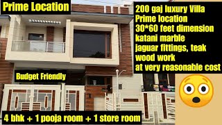 200 gaj Villa - Prime location - 4BHK + 1 Pooja Room + 1 Store Room for sale -8 Marla Kothi for sale