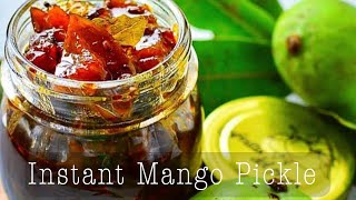 How to make Instant Green Mango Pickle l Sweet and Sour l Written Recipe in the Description Box