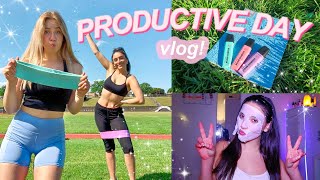 PRODUCTIVE day in my life! | school vlog, workout, pamper night, editing & MORE!