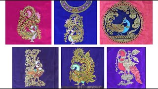 24 Tanjore Bird Fabric Paintings l A Quick Look at My Work l Most Trending Blouse Painting Designs