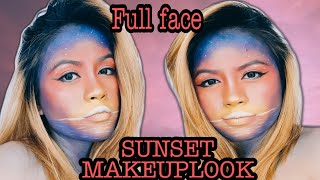 SUNSET INSPIRED MAKEUPLOOK | FULL FACE SUNSET ||All About TALA