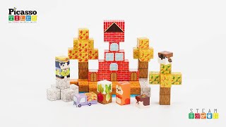 PicassoTiles PicassoToys Magnetic Cubes Fall Autumn Harvest Theme 3D Puzzle Kids Educational Toys