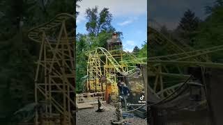 This roller coaster is so ROUGH!! Would you ride it?     #rollercoaster #rollercoasters #shorts