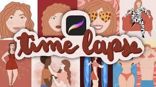 Procreate - time-lapse compilation by Aïmflowd ❤️