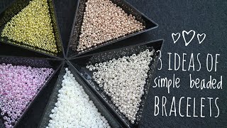 3 EASY BEAD BRACELET IDEAS💗💗💗DIY