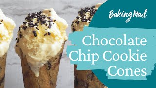 How to make Chocolate Chip Cookie Cones | Baking Mad