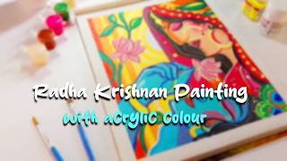 Radha Krishna Painting 🌸🥰 Radhakrishnan Acrylic Painting Tutorial 😍