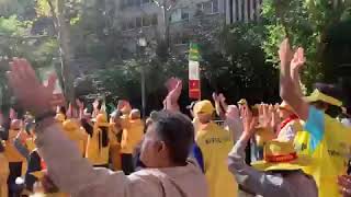 Video footage from the second day a protest outside of the UN General Assembly in New York City