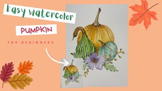 How to paint a Watercolor  Pumpkins | step by step | easy to follow.