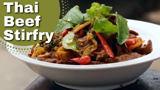 Beef Stir fry Recipe, สูตรเนื้อผัดไทย