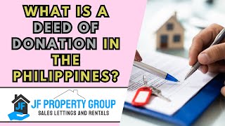 What is a Deed of Donation in the Philippines?