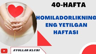 HOMILADORLIKNING 40- HAFTASI HOMILADORLIKNING ENG YETILGANDAVRI