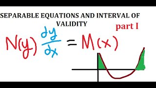 Separable Differential Equations and Interval of Validity- Part 1