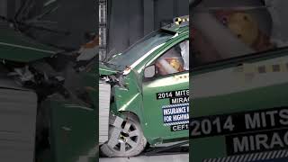 IIHS #Shorts: 2014 Mitsubishi Mirage crash tests