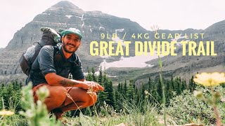 Great Divide Trail 9lb / 4kg Ultralight Gear List